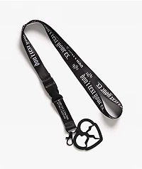 Beverly Hills Broken Hearts Don't Text Black Lanyard