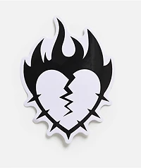 Beverly Hills Broken Hearts Spike Flames Heart Sticker
