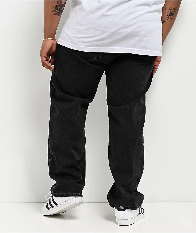 Beyond Medals Black Loose Straight Leg Jeans