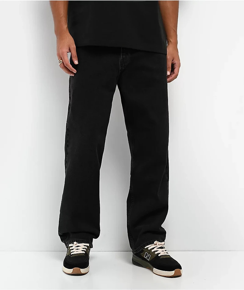 Beyond Medals Black Loose Straight Leg Jeans