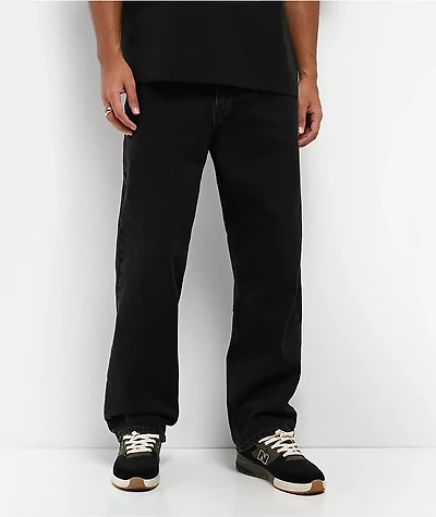 Beyond Medals Black Loose Straight Leg Jeans