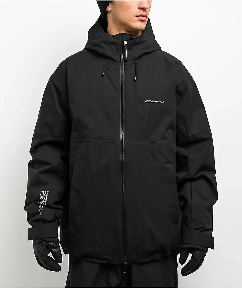 Beyond Medals Full Zip Black 15K Snowboard Jacket