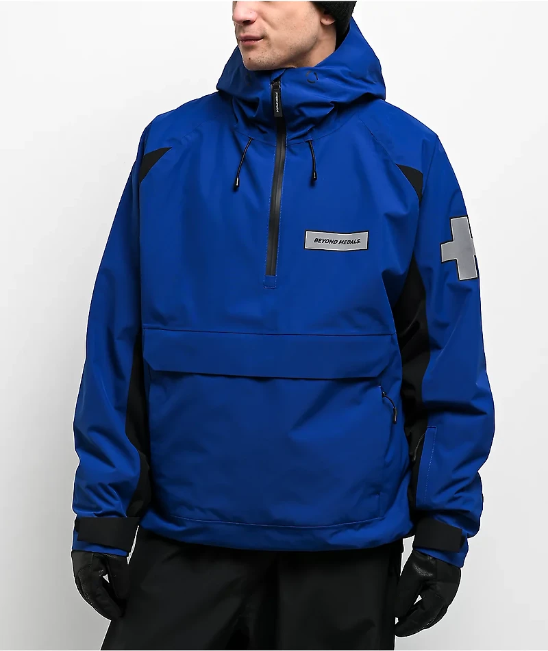 Beyond Medals Retro Anorak 2L Blue 15K Snowboard Jacket