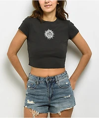 Billabong Bring The Sun Black Crop T-Shirt