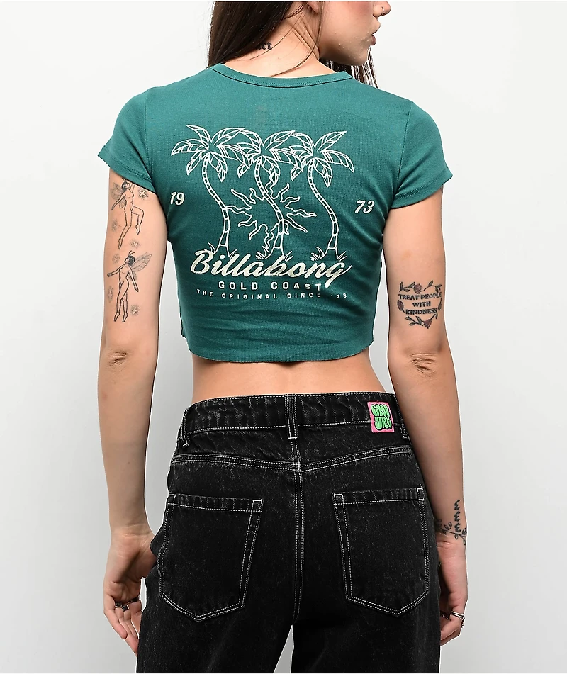 Billabong In The Sun Green Crop T-Shirt