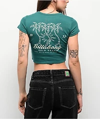 Billabong In The Sun Green Crop T-Shirt
