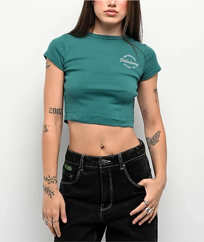 Billabong In The Sun Green Crop T-Shirt