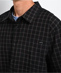 Billabong Vista Black Plaid Button Up Shirt