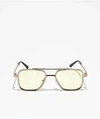 Bios Silver & Yellow Metal Pilot Sunglasses