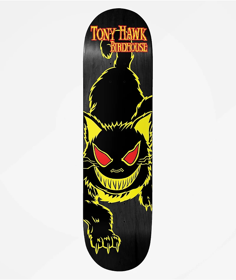 Birdhouse Hawk Evil Cat 8.0" Yellow Skateboard Deck