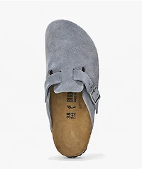 Birkenstock Women's Boston Soft Footbed Stone Blue Clogs