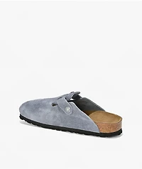 Birkenstock Women's Boston Soft Footbed Stone Blue Clogs