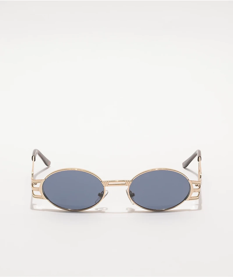 Black & Gold Round Sunglasses