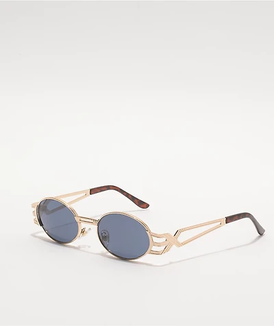 Black & Gold Round Sunglasses