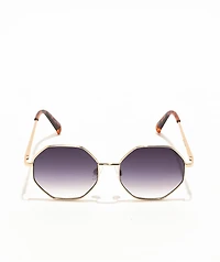 Black & Silver Geometric Sunglasses