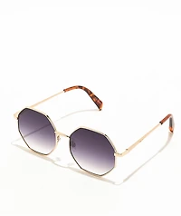 Black & Silver Geometric Sunglasses