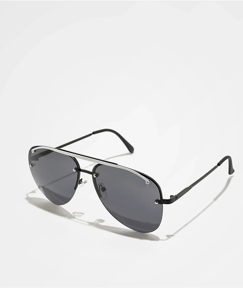 Black & White Pilot Sunglasses