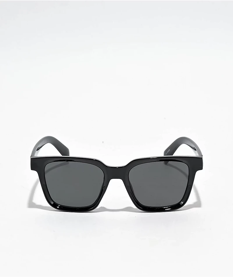 Black Indented Square Sunglasses