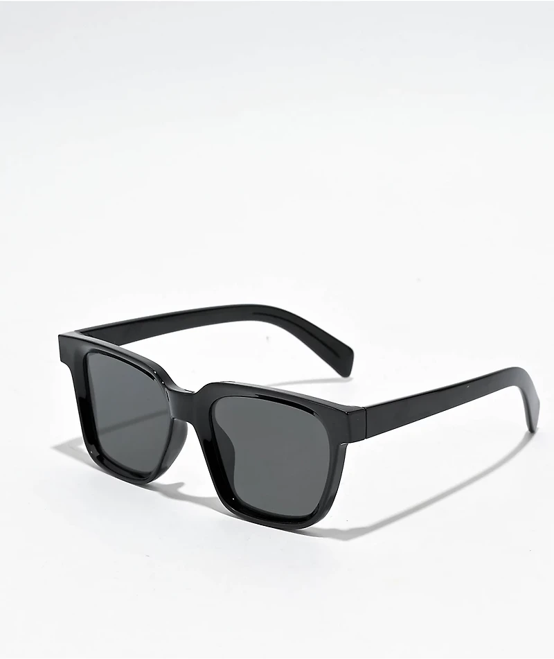Black Indented Square Sunglasses