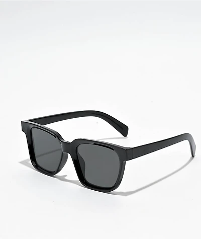 Black Indented Square Sunglasses