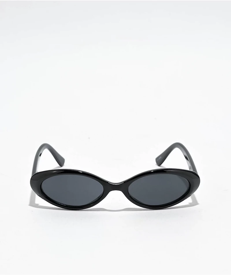 Black Mini Oval Sunglasses