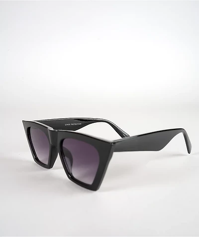 Black Trap Square Cat Eye Sunglasses