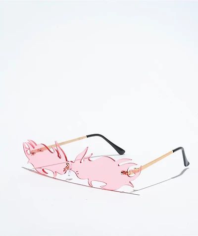 Blaine Flames Frameless Pink Sunglasses