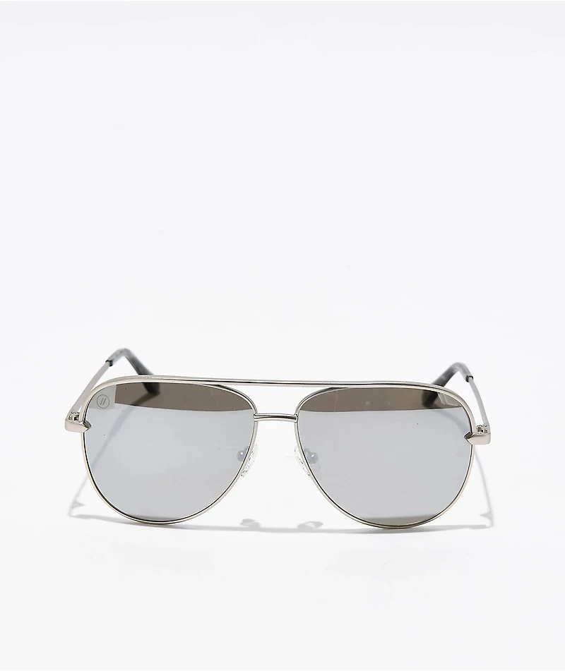 Blenders Shadow Matte Silver Polarized Sunglasses