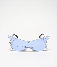 Bling Blue Shield Sunglasses