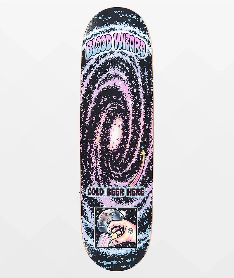Blood Wizard Cold Beer Here 9.0" Skateboard Deck