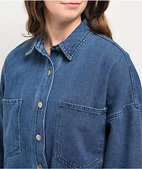 Blu Pepper Oversized Blue Denim Shacket