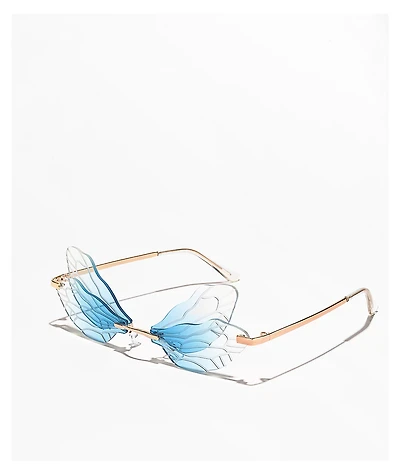 Blue Butter Fly Wing Sunglasses
