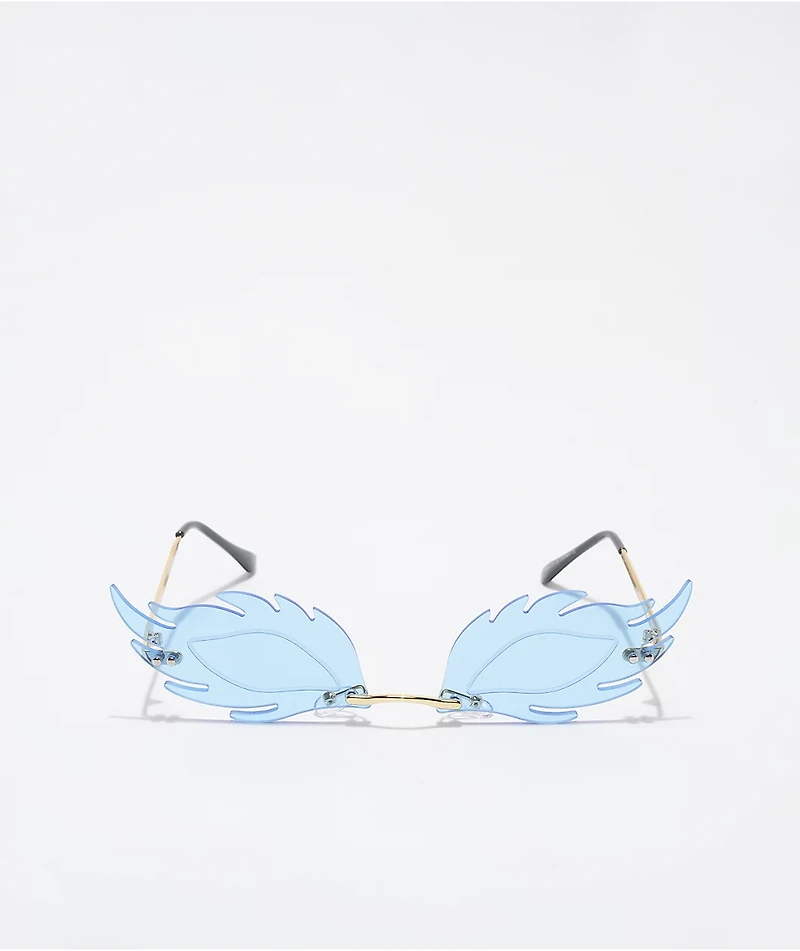 Blue Feather Sunglasses