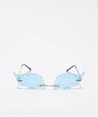 Blue Feather Sunglasses