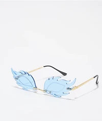 Blue Feather Sunglasses