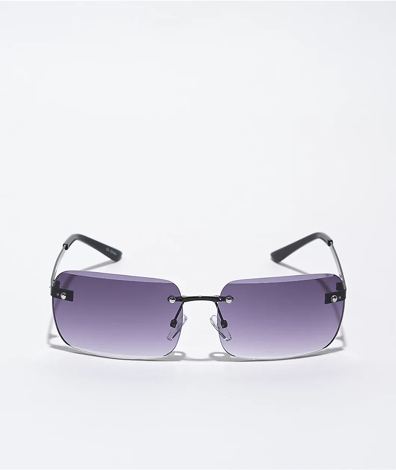 Blue Gem Black Gradient Square Sunglasses