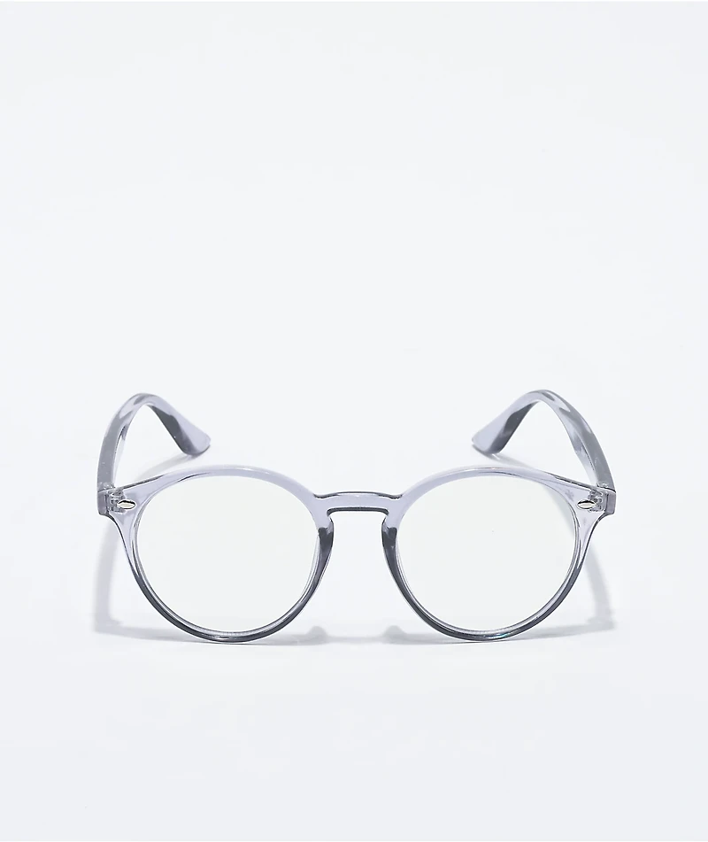 Blue Gem Crystal Clear Grey Blue Light Glasses