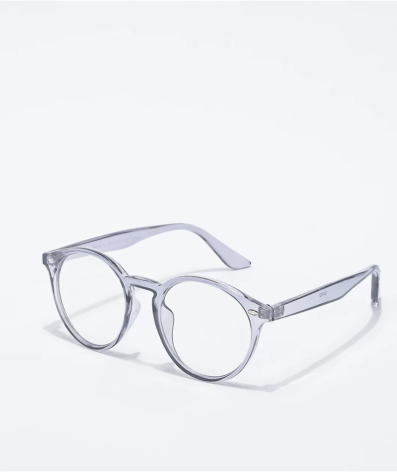 Blue Gem Crystal Clear Grey Blue Light Glasses