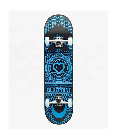 Blueprint Home Heart 8.25" Black Skateboard Complete