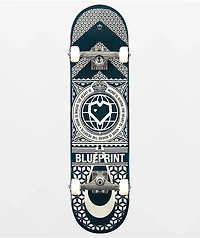 Blueprint Home Heart Navy & White 8.0" Skateboard Complete