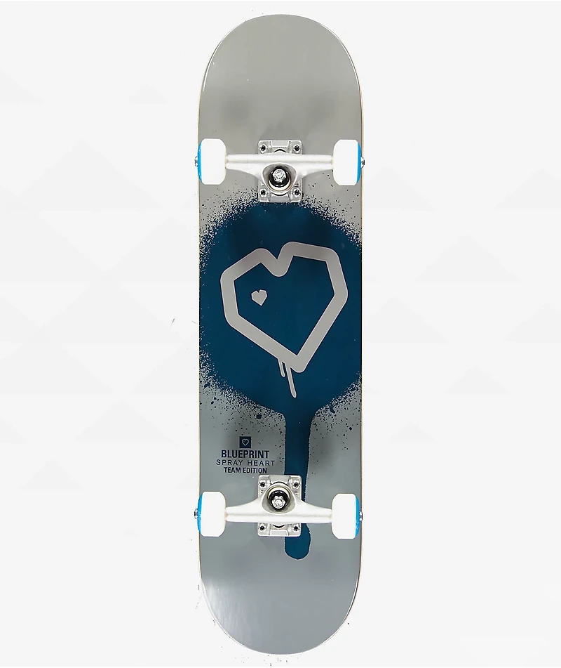 Blueprint Spray Heart 8.0" Skateboard Complete