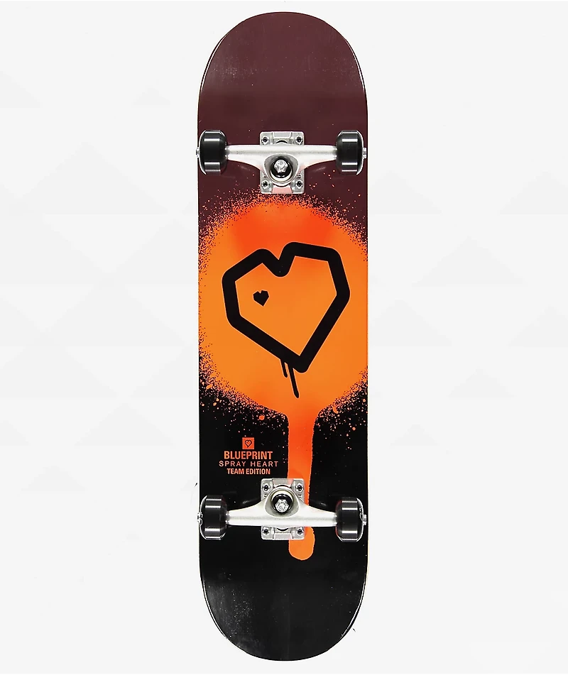 Blueprint Spray Heart 8.25" Skateboard Complete