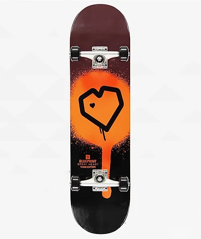 Blueprint Spray Heart 8.25" Skateboard Complete