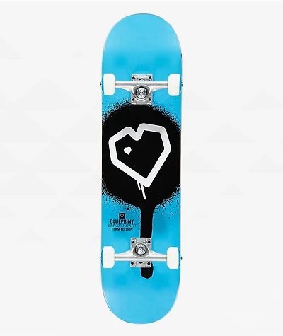 Blueprint Spray Heart Blue 8.0" Skateboard Complete
