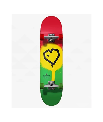 Blueprint Spray Heart Rasta 8.0" Skateboard Complete