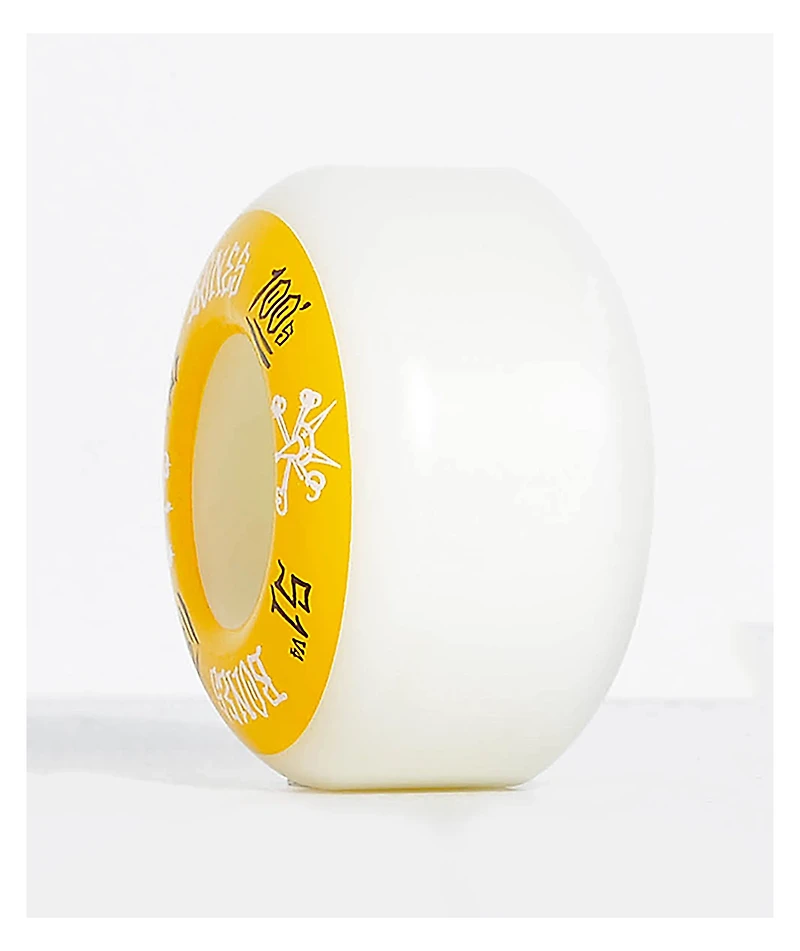 Bones 100 Ringers 51mm Yellow & White Skateboard Wheels