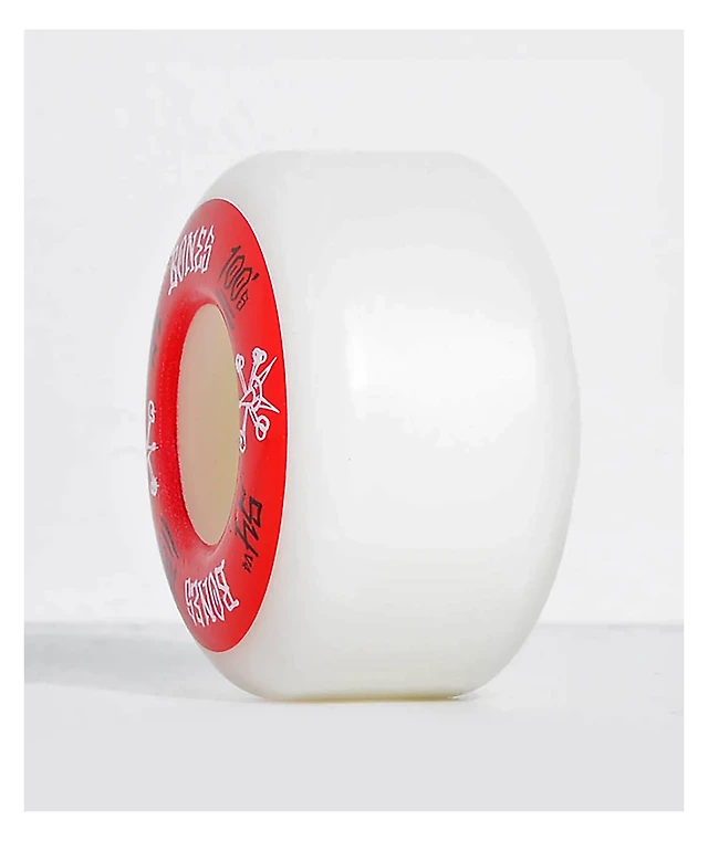 Bones 100 Ringers 54mm Red & White Skateboard Wheels  display picture 2