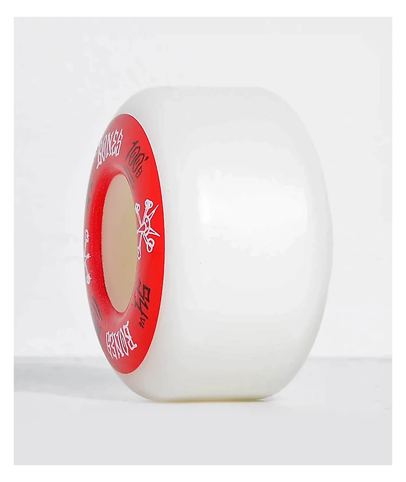 Bones 100 Ringers 54mm Red & White Skateboard Wheels