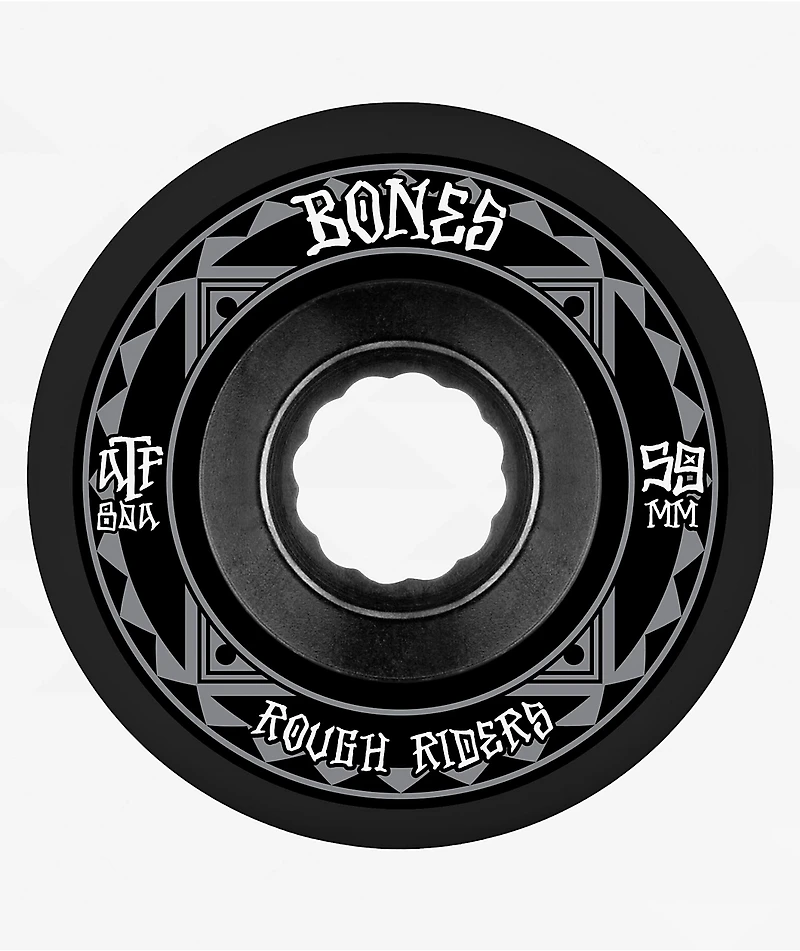 Bones Rough Riders ATF 59mm 80a Black Cruiser Wheels