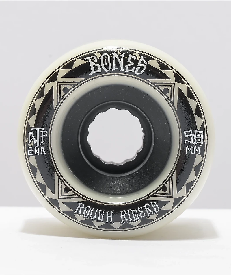 Bones Rough Riders ATF 59mm 80a White Cruiser Skateboard Wheels